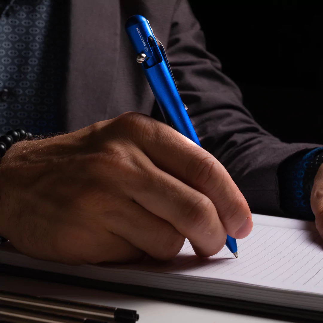 Bastion bolt action pen in use
