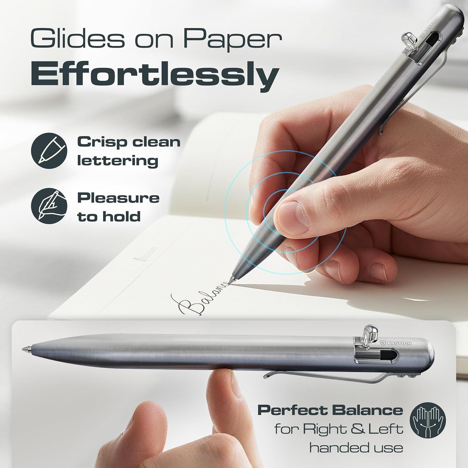 Titanium pen writing on paper