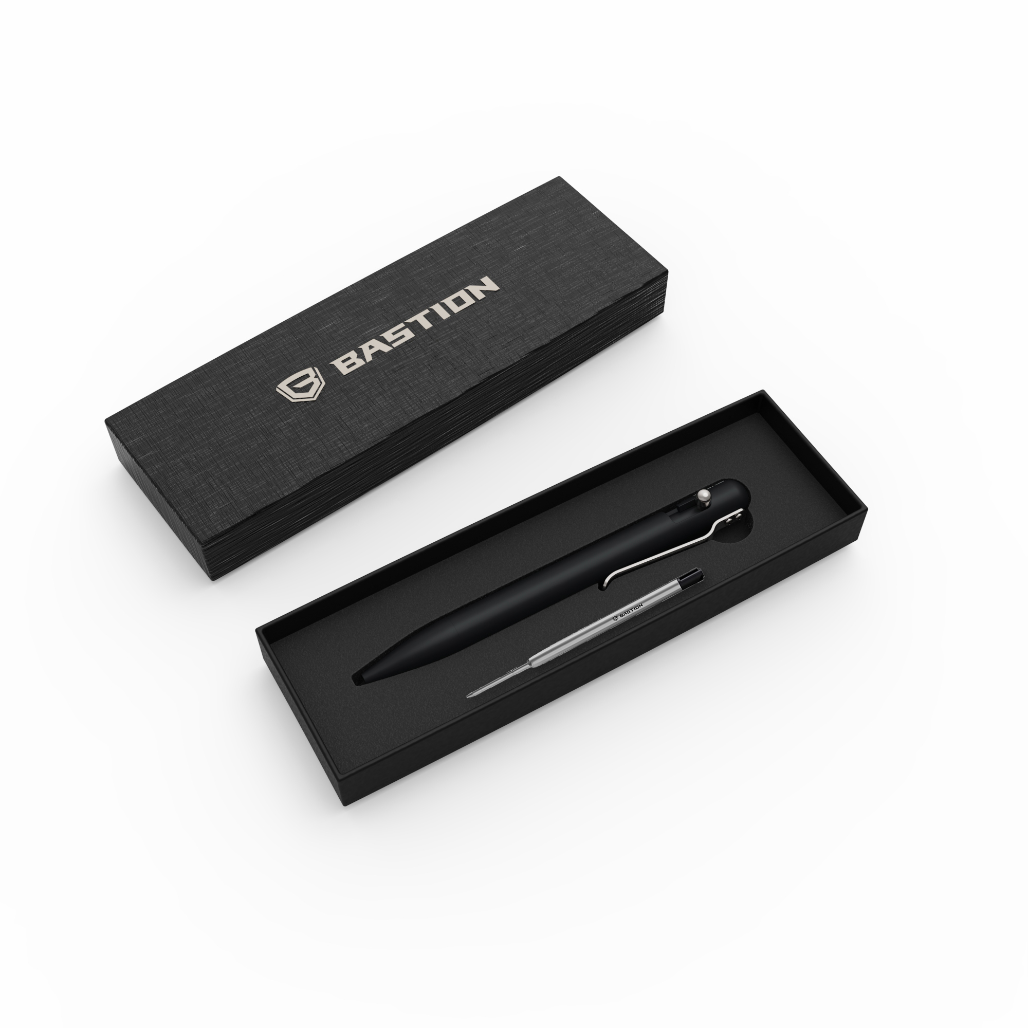 Aluminum pen in gift box with spare refill